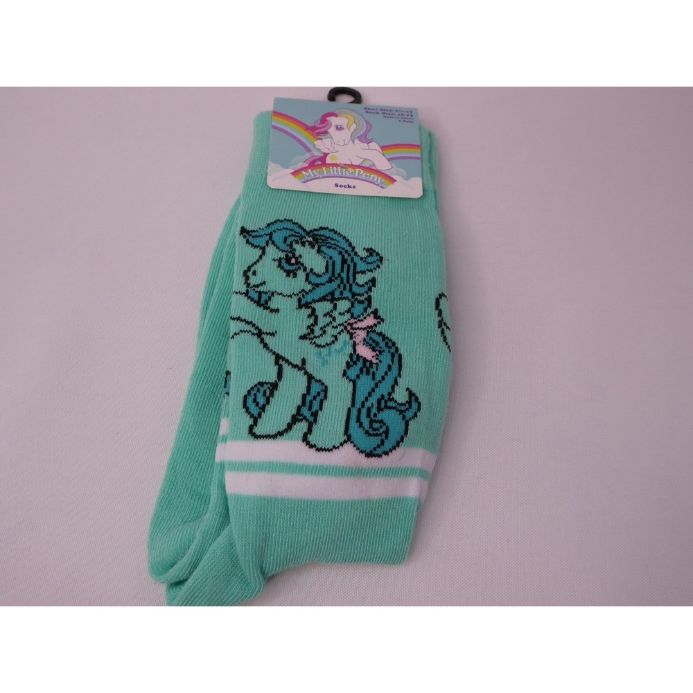 New My Little Pony Medley Green Pegasus Socks Shoe Size 6 1/2-12 Sock Size 10-13